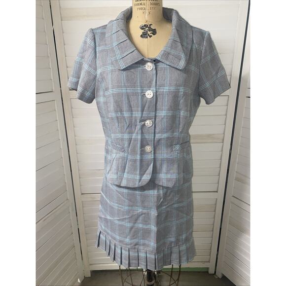 VTG New W/ Tags Sweet Suit Petite 2 Pc Skirt Suit Ruffles at Bottom Sz 14P - Picture 1 of 12